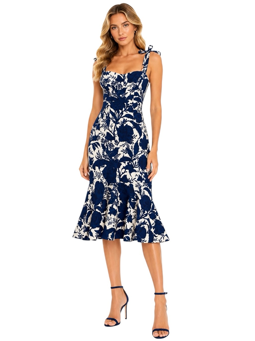 NWT Mestiza Blue & White Floral Dress Size 4
